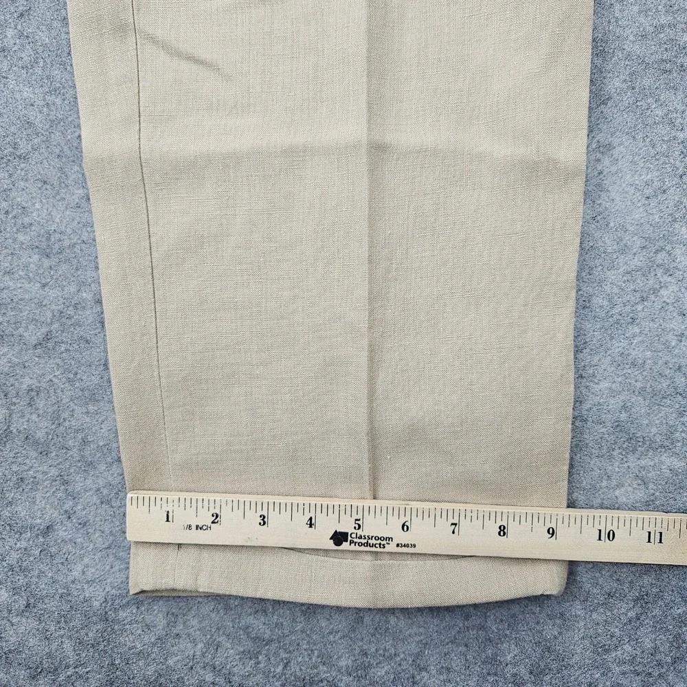 Jos A Bank Pants Men's 38x29 Beige 100% Linen Pleated Traveler's Collection